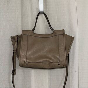 a.n.a. Taupe Faux Leather Satchel with Crossbody Strap